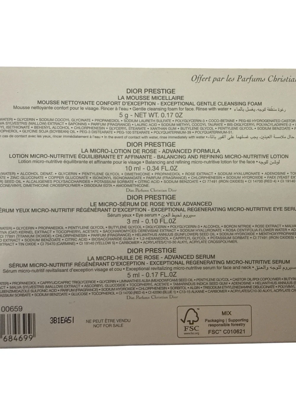 Multi-Step Dior Prestige Discovery Ritual set